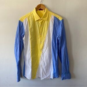 Vintage Missoni Color Block Button Down Shirt Long Sleeve Size 48/US M